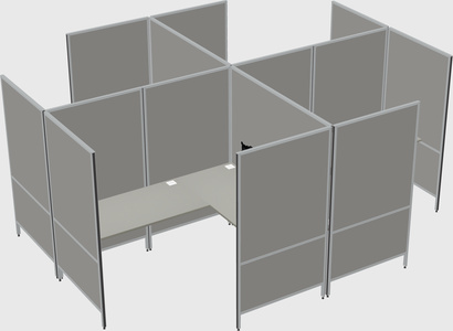 Modern modular quad l-shaped panel system