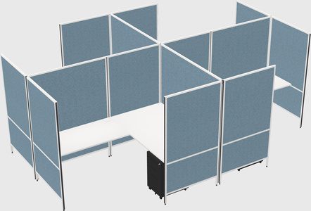 Modern modular quad l-shaped panel system