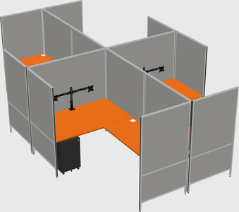 Modern modular quad l-shaped panel system