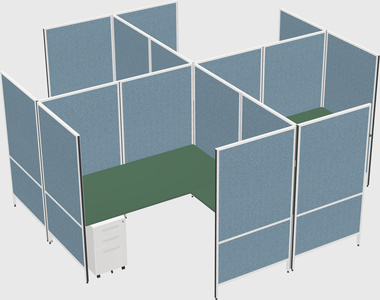 Modern modular quad l-shaped panel system