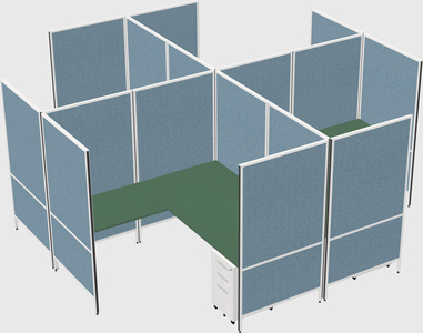 Modern modular quad l-shaped panel system