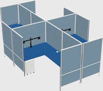 Modern modular quad l-shaped panel system