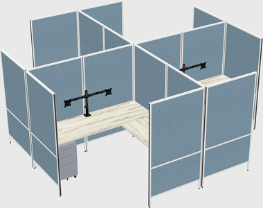 Modern modular quad l-shaped panel system