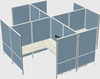 Modern modular quad l-shaped panel system