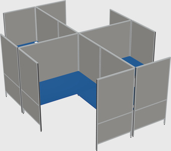 Modern modular quad l-shaped panel system