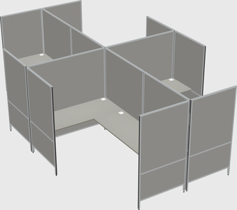 Modern modular quad l-shaped panel system