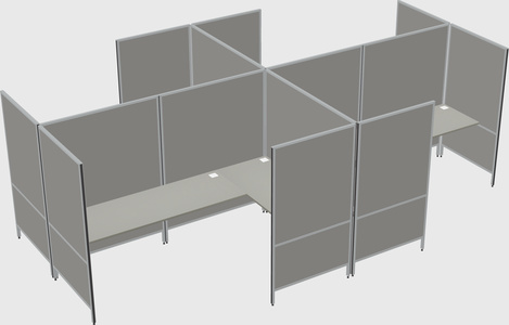 Modern modular quad l-shaped panel system