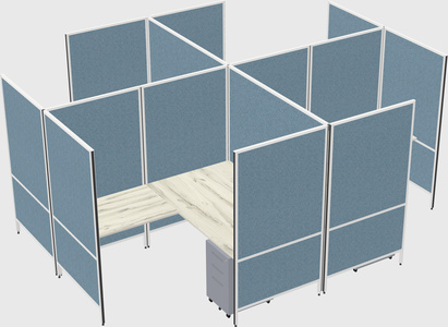 Modern modular quad l-shaped panel system