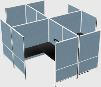 Modern modular quad l-shaped panel system