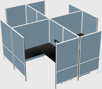 Modern modular quad l-shaped panel system