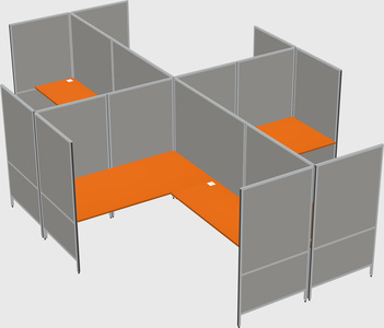 Modern modular quad l-shaped panel system