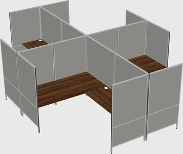 Modern modular quad l-shaped panel system