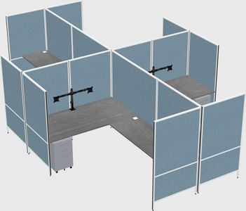 Modern modular quad l-shaped panel system
