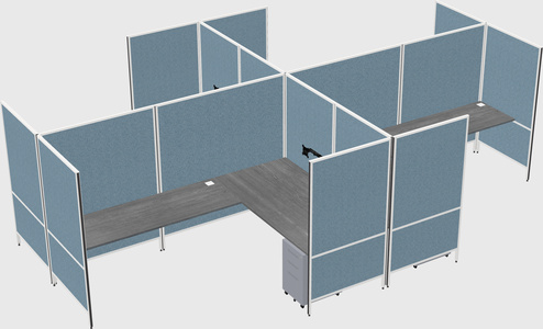 Modern modular quad l-shaped panel system