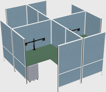 Modern modular quad l-shaped panel system