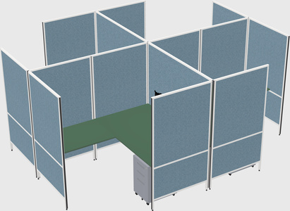 Modern modular quad l-shaped panel system