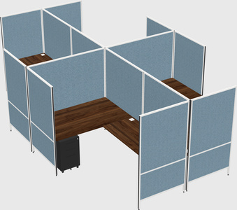 Modern modular quad l-shaped panel system