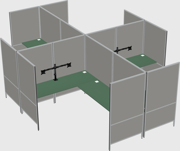 Modern modular quad l-shaped panel system