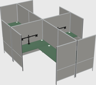Modern modular quad l-shaped panel system