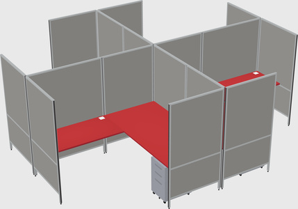 Modern modular quad l-shaped panel system