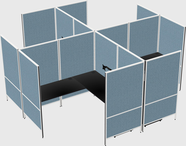 Modern modular quad l-shaped panel system