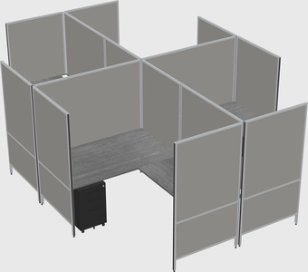 Modern modular quad l-shaped panel system