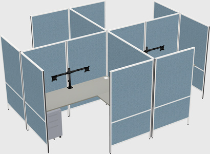 Modern modular quad l-shaped panel system