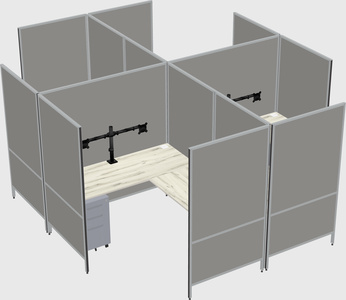 Modern modular quad l-shaped panel system