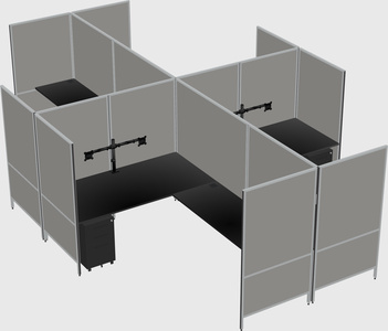 Modern modular quad l-shaped panel system