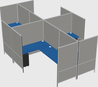 Modern modular quad l-shaped panel system