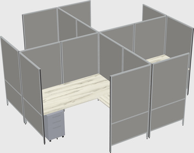 Modern modular quad l-shaped panel system