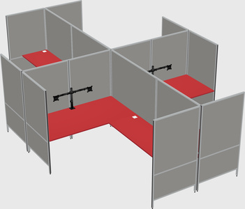 Modern modular quad l-shaped panel system