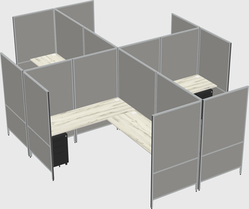 Modern modular quad l-shaped panel system
