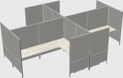 Modern modular quad l-shaped panel system