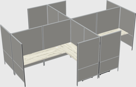 Modern modular quad l-shaped panel system