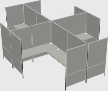 Modern modular quad l-shaped panel system