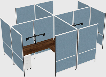 Modern modular quad l-shaped panel system