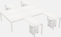 Black corner desk with drawers