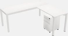 Bureaux en L avec armoires