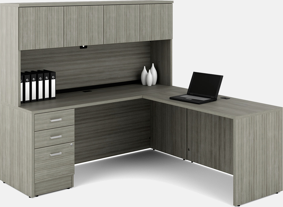 L-shaped commercial grade office desk